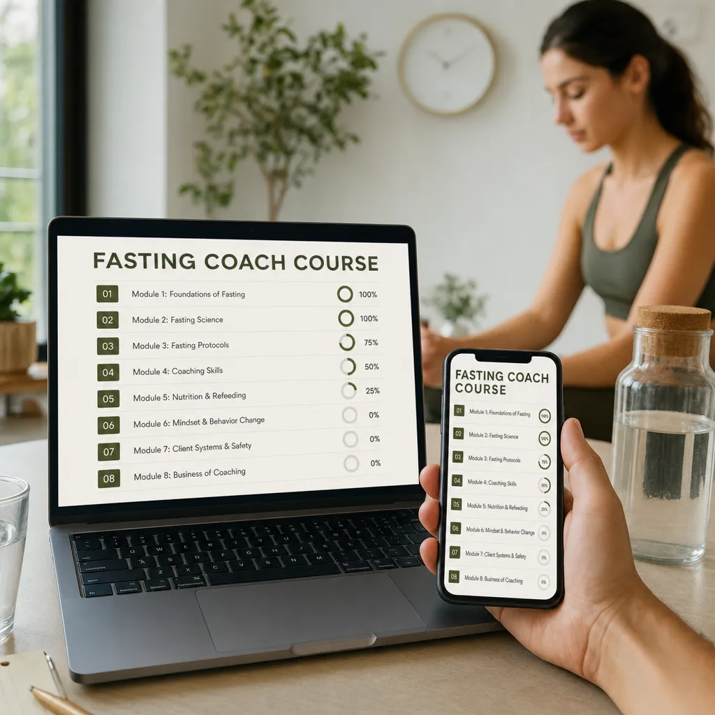 The complete course: 8 modules and 42 lessons in the Renova platform